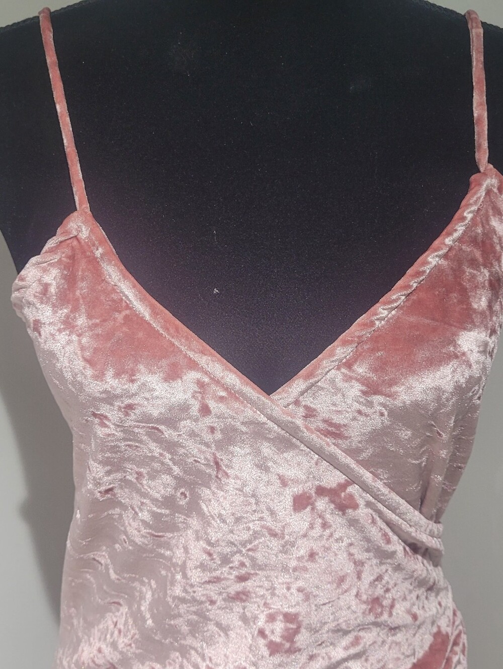 Revamped Women's Pink Crushed Velvet Ruched Slip Dress Medium Y2K Barbiecore - Picture 4 of 9